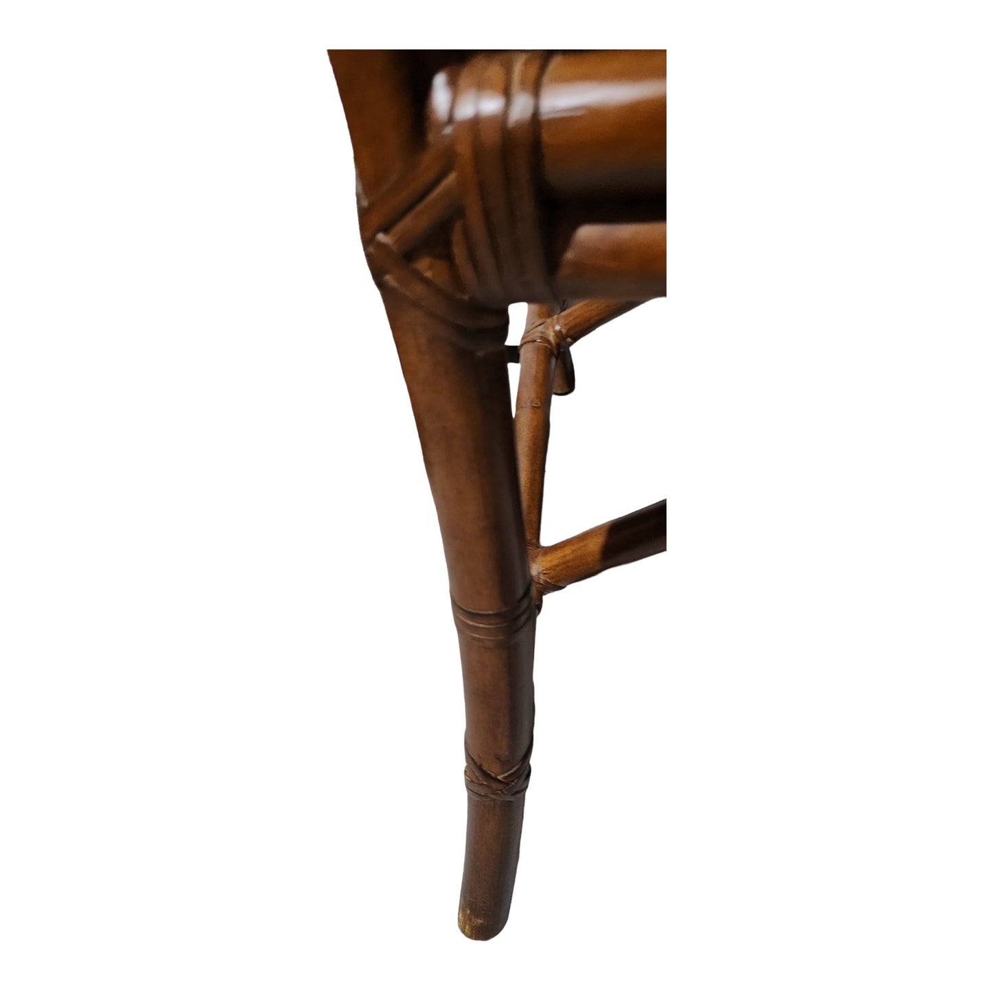 Bamboo and Rattan Leather Dining Arm Chair