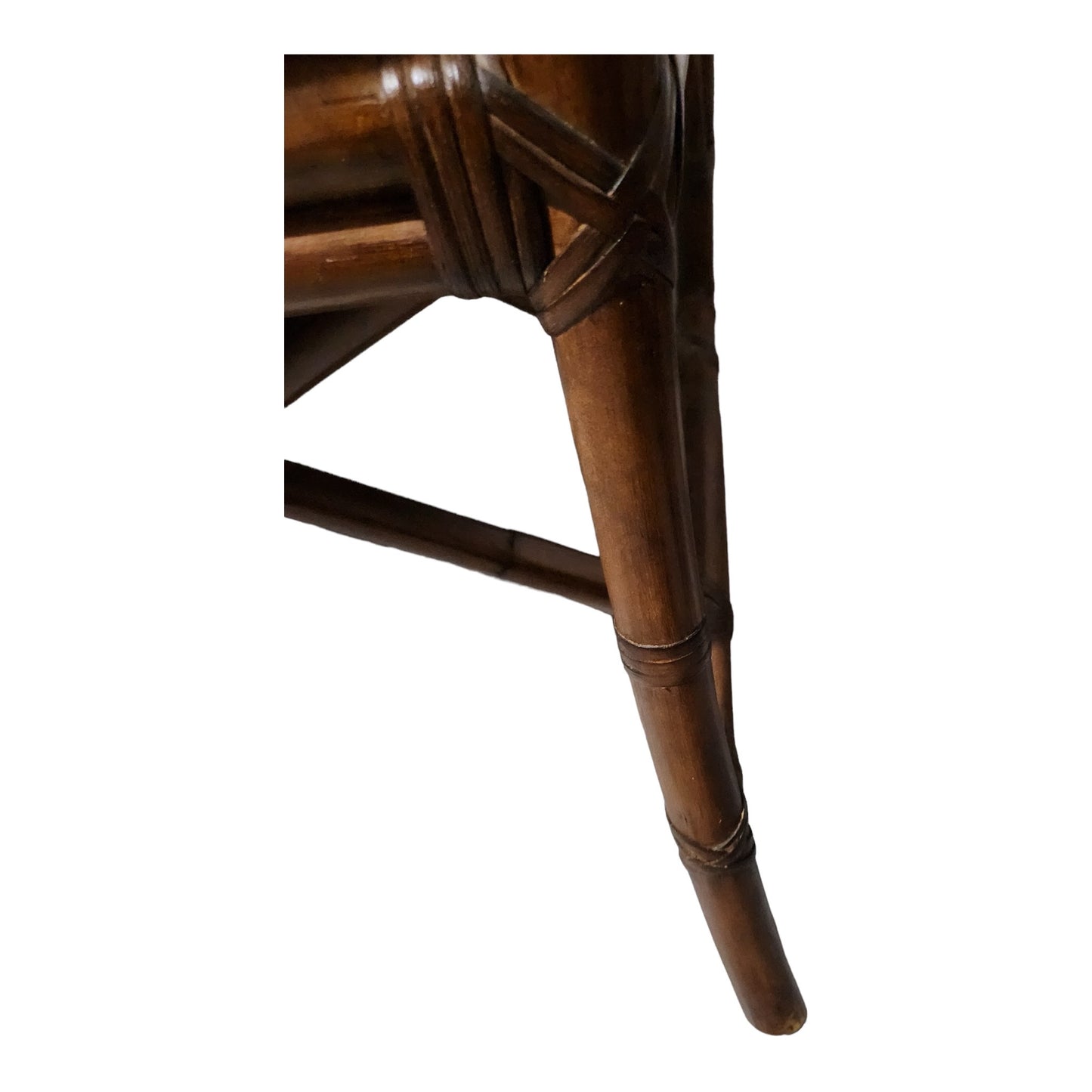 Bamboo and Rattan Leather Dining Arm Chair