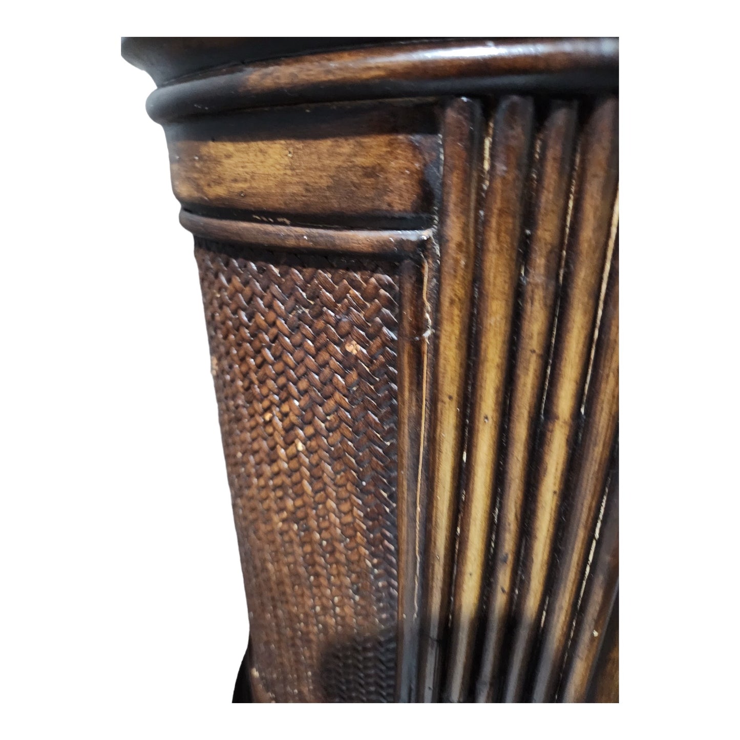 Unique Oval Side Table/ Cabinet with Decorated Doors and Top