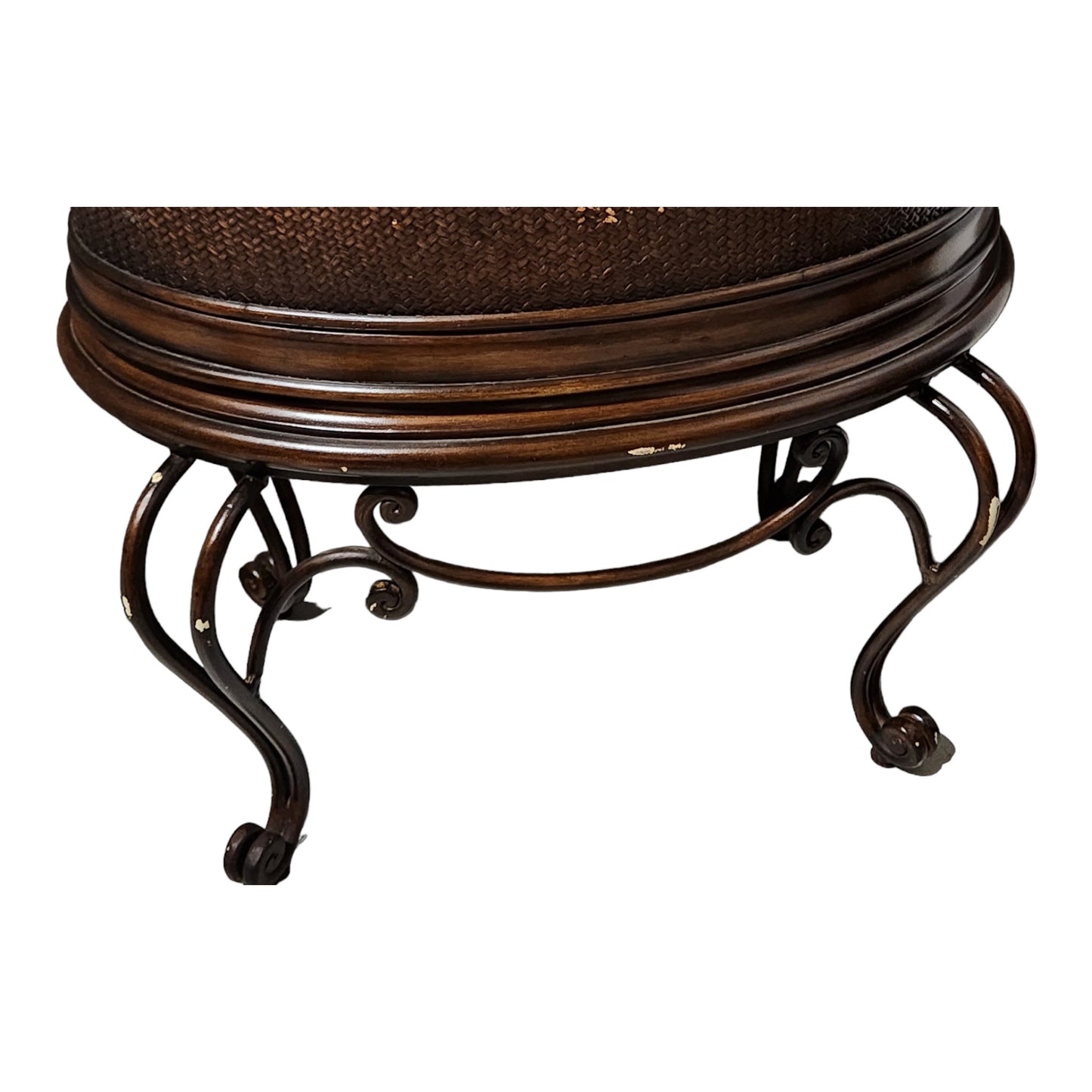 Unique Oval Side Table/ Cabinet with Decorated Doors and Top