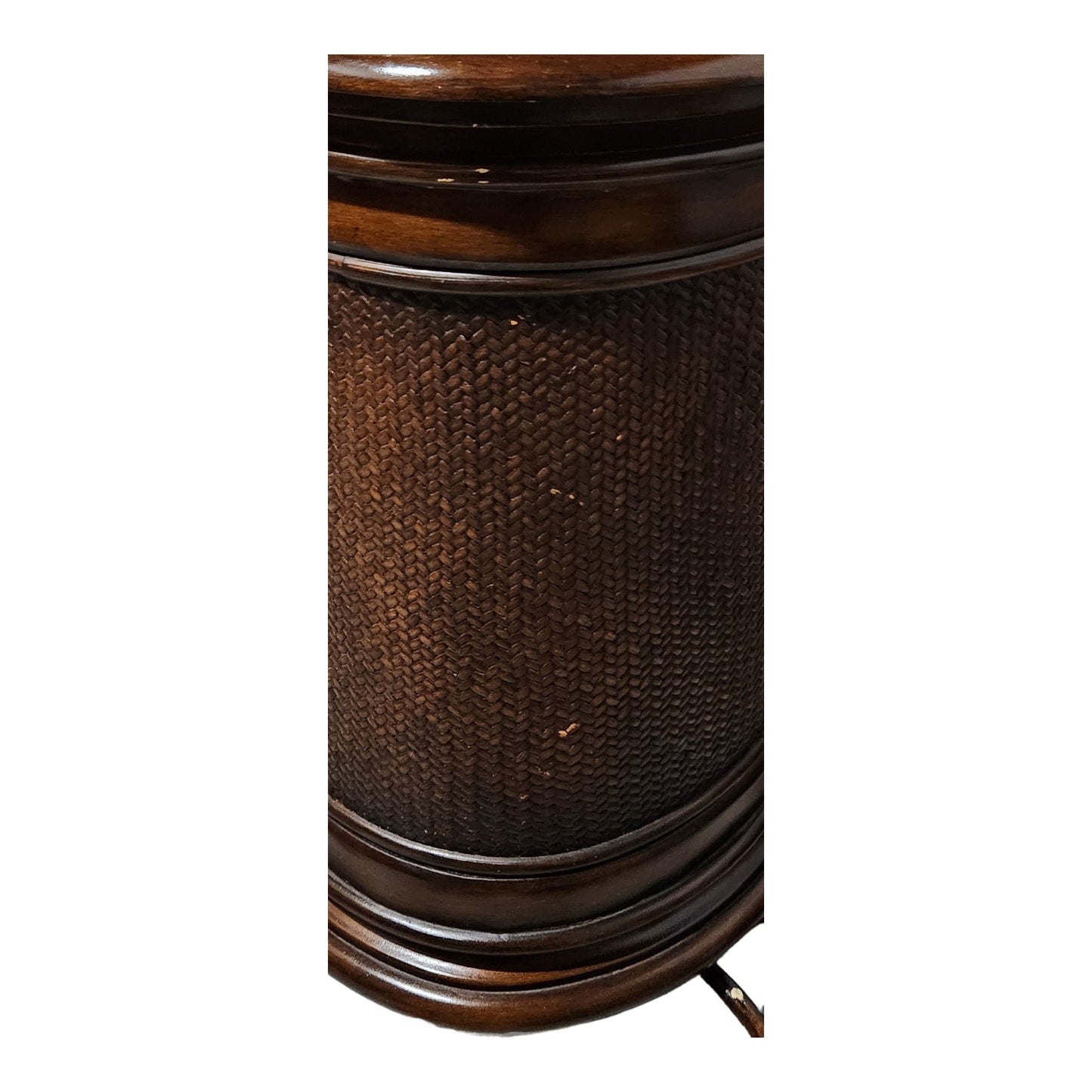 Unique Oval Side Table/ Cabinet with Decorated Doors and Top
