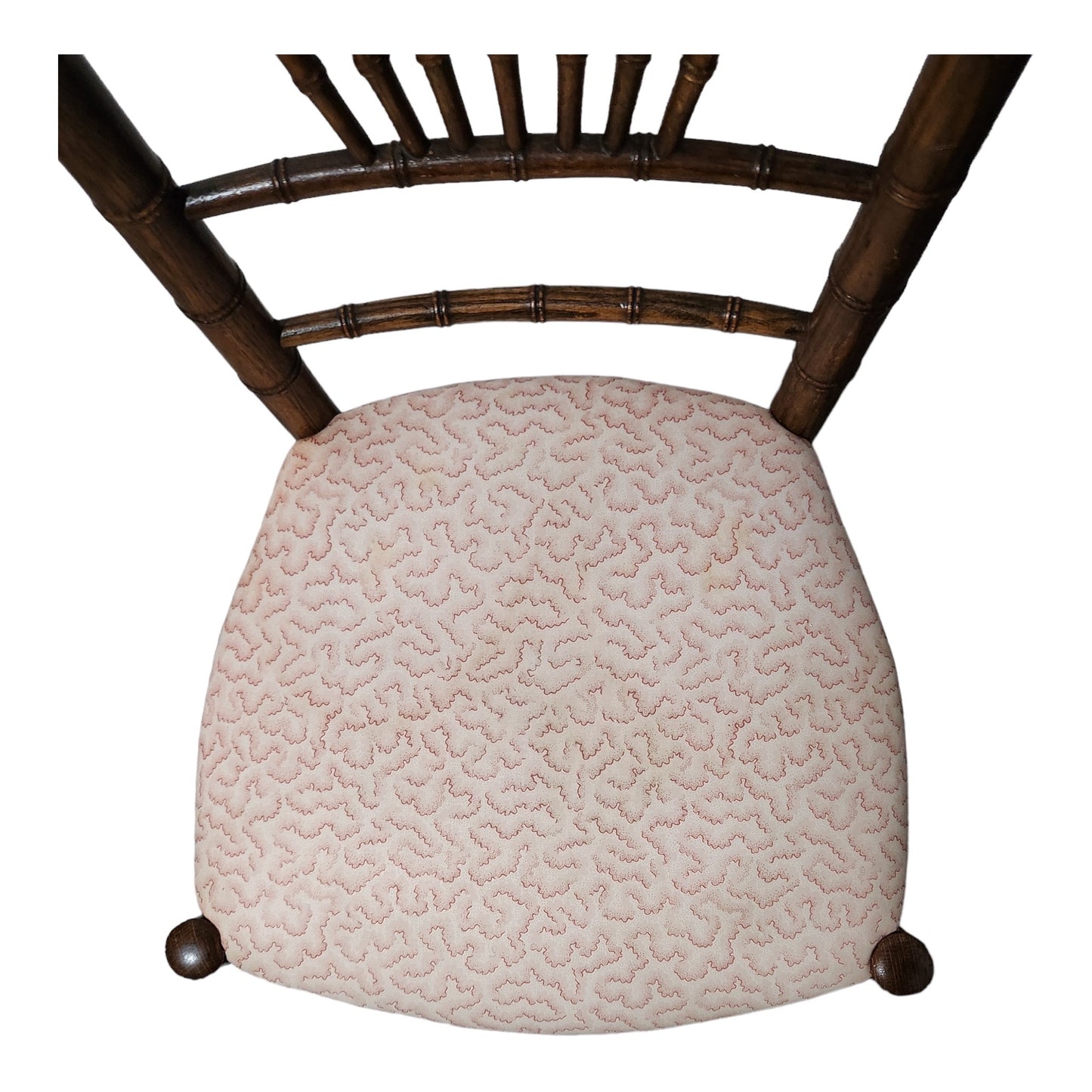 Vintage English Ballroom Faux Bamboo Wood Chair