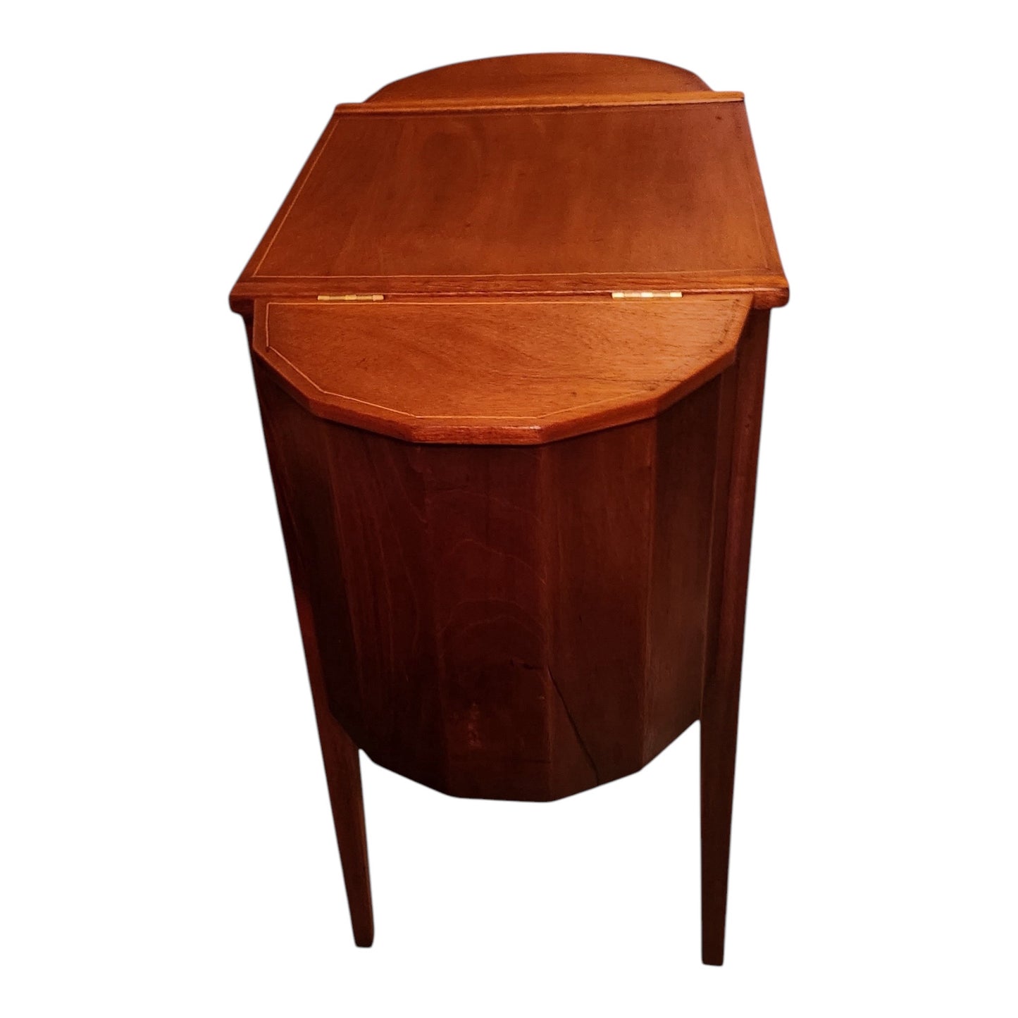 Vintage Oval Wood Martha Washington Style Sewing Stand/ Cabinet Side Pockets