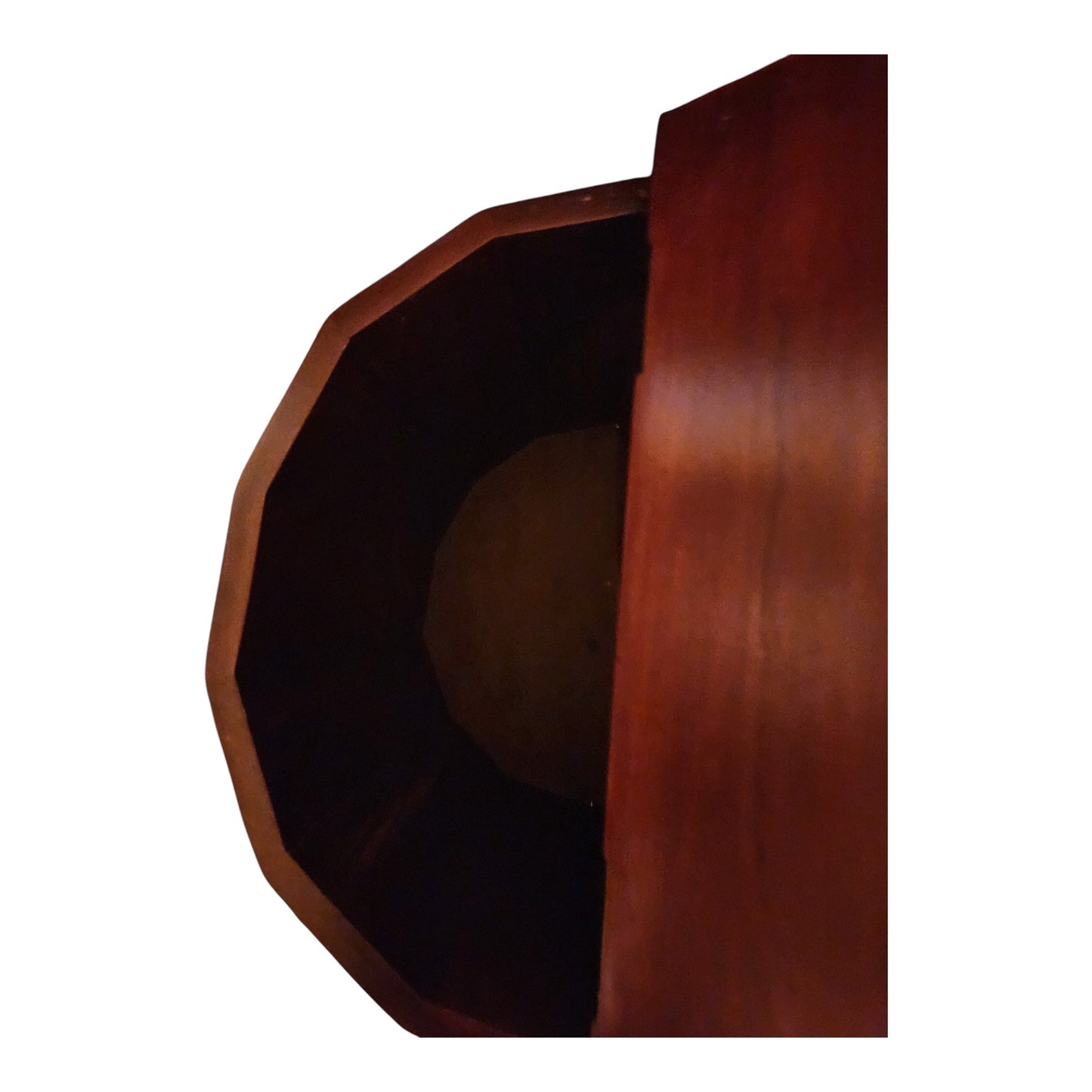Vintage Oval Wood Martha Washington Style Sewing Stand/ Cabinet Side Pockets