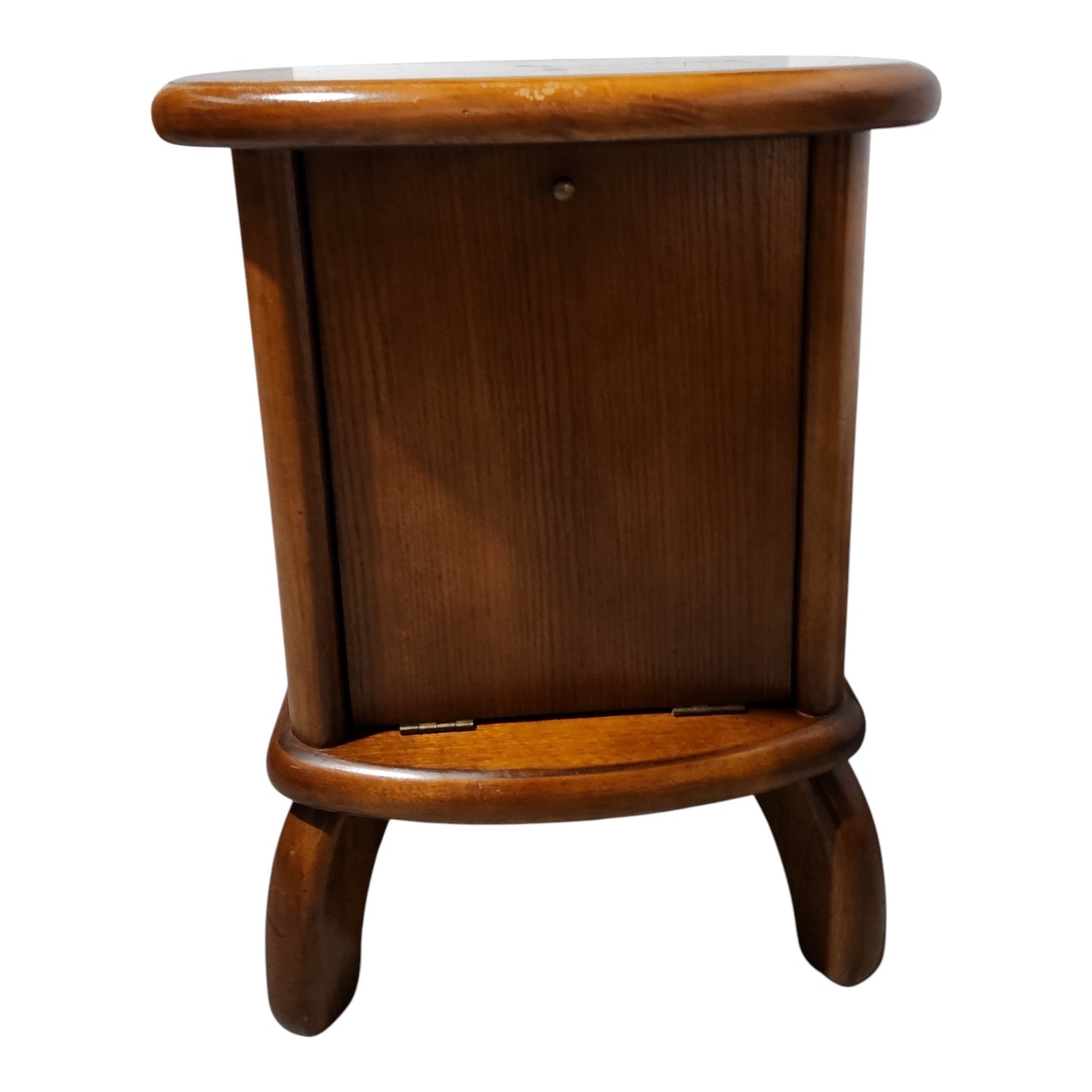 Solid Oak Wood Side Table/ Cabinet With Storage Back & Front