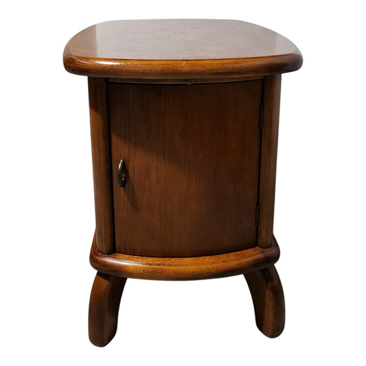 Solid Oak Wood Side Table/ Cabinet With Storage Back & Front