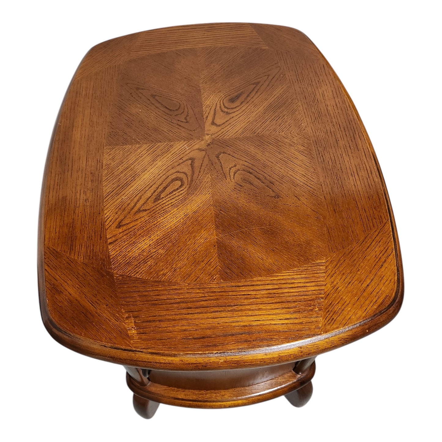 Solid Oak Wood Side Table/ Cabinet With Storage Back & Front