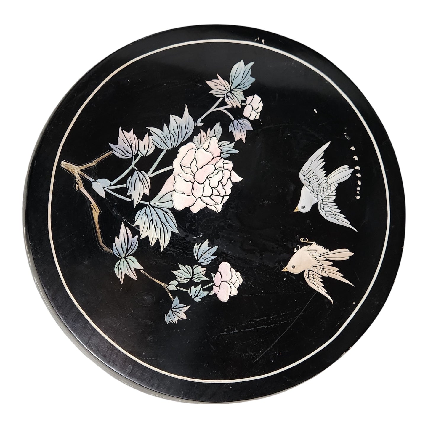 Asian Chinoiserie Carved Side Table