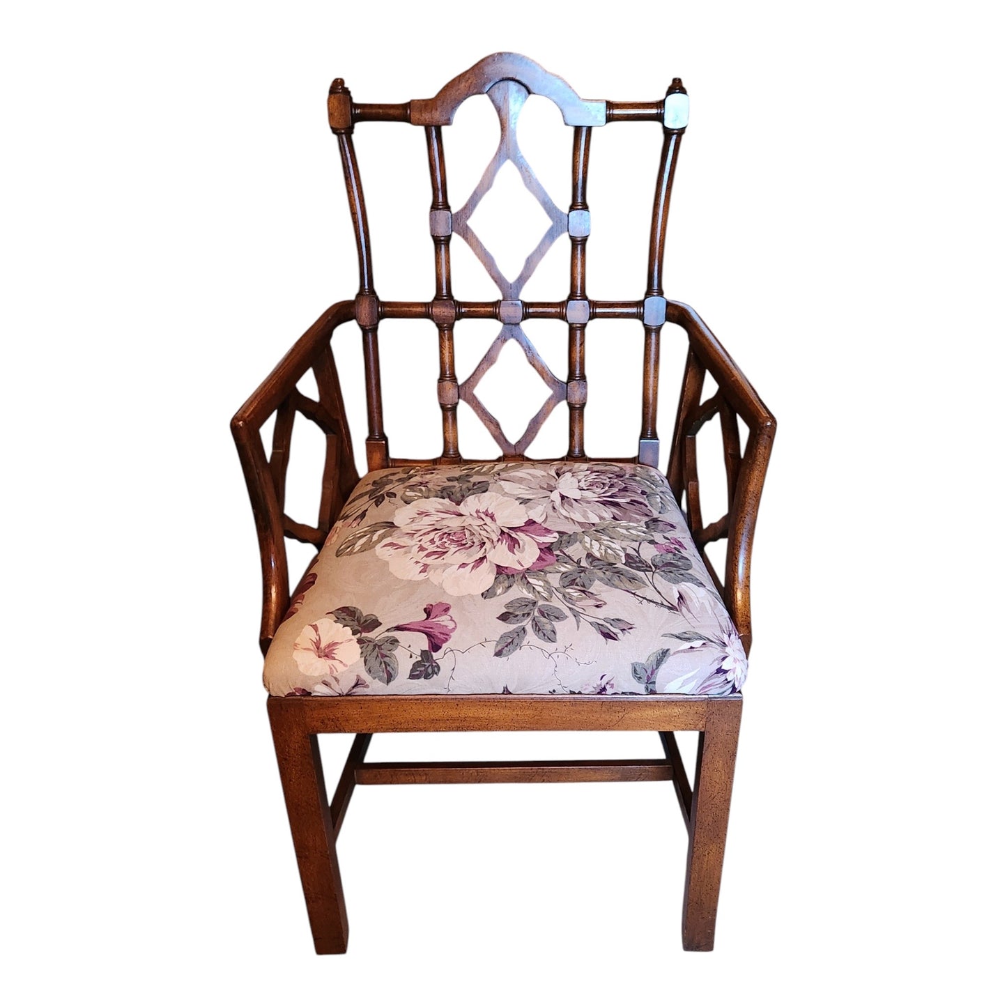 Vintage Chinese Chippendale George III Arm Chair
